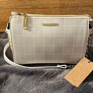 Steve Madden Cream Crossbody Bag with Gold Hardware